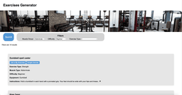 An image of the Exercise Generator website